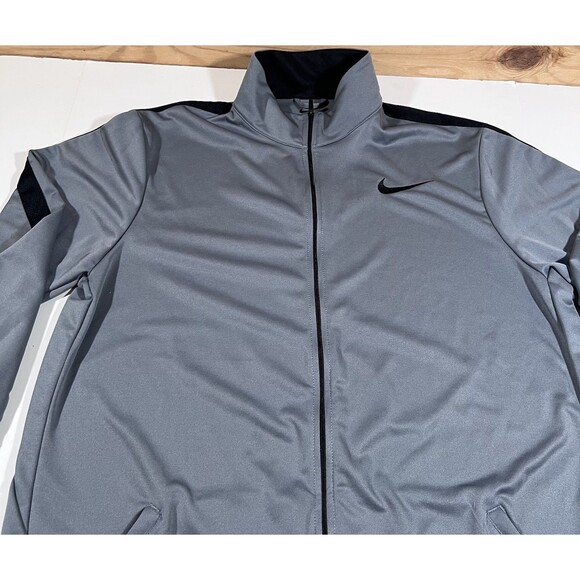 Nike Full Zip Grey Training Track Jacket Performance Fabric Men's Large Tall LT - Picture 4 of 12